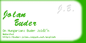 jolan buder business card